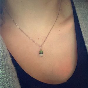 green sea glass necklace 🌊